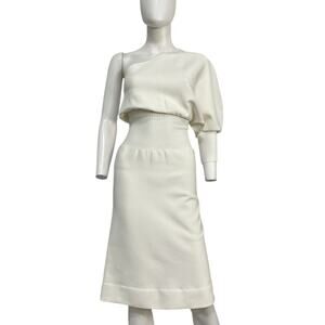 Galvan Asymmetric White Persephone Dress Size XS